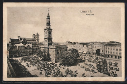 AK Lissa / Leszno, Rathaus, Marktplatz  - Posen