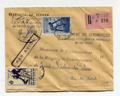 !!! LETTRE RECO DE 1948 AVEC RARE CACHET "DETACHEMENT DE GENDARMERIE DE L'AOF ET DU TOGO" - Lettres & Documents