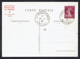 Carte Journée Du Timbre 1938  Marseille - ....-1949