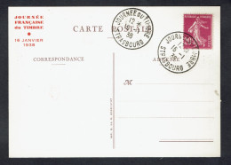 Carte Journée Du Timbre 1938  Strasbourg - ....-1949