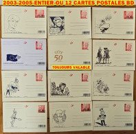 2003-2005-ENTIER-OU 12 CARTES POSTALES BD * IMPORTANT PRE TIMBREES - Cartes Postales Illustrées (1971-2014) [BK]