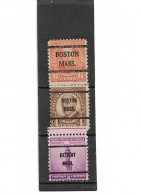 Etats-unis D'Amérique  Préoblitérés ,   3 Timbres Neufs ( Boston Mass - Detroit Mich . - BOSTON MASS ) - Préoblitérés