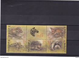 URSS 1989 ANIMAUX, Martre, écureuil Lièvre, Hérisson, Blaireau Yvert 5614-5618  NEUF** MNH Cote Yv 5,40 Euros - Unused Stamps