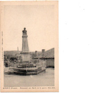 86 QUEAUX Monument Aux Morts De La Guerre 1914 1918 , édition Buchon - Autres & Non Classés