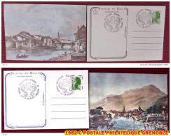 1982- 2 C POSTALE PHILATELIQUE GRENOBLE - Tarjetas Cartas