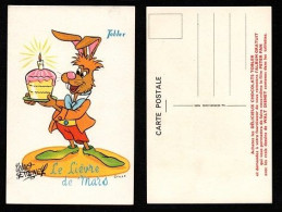 CARTE POSTALE ILLUSTRATEUR - WALT DISNEY - LE LIÈVRE DE MARS - SÉRIE PETER PAN - PUBLICITÉ POUR LE CHOCOLAT TOBLER - Other & Unclassified