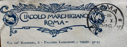 CIRCOLO MARCHIGIANO - ROMA - BUSTA INTESTATA PER GROTTAMMARE IN DATA 6/10/26 - Marcophilie