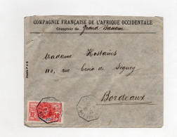 !!! COTE D'IVOIRE, LETTRE DE GRAND BASSAM POUR BORDEAUX CACHET MARITIME DE 1908 - Cartas & Documentos