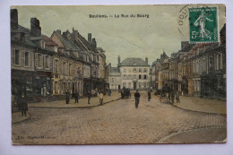 CP 80 DOULLENS La Rue Du Bourg Couleur - Doullens