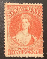 NZ 1862 SG 68 (3250 £) RARE 1d Orange-vermilion Perf 13 Wmk Large Star Fresh Unused, RPS Cert (New Zealand Chalon Head - Ungebraucht