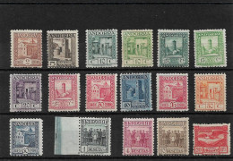 ANDORRE ESPAGNOLE 1935/43, BÂTIMENT SÉRIE COMPLÈTE 28/44 MNH - Unused Stamps