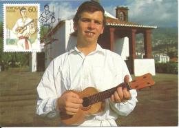 30842 - Carte Maximum - Portugal - Madeira Europa Tocadora De Braguinha - Instrument Musique Guitare Folk Musical Guitar - Cartes-maximum (CM)