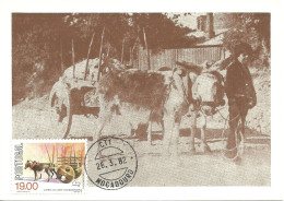 30840 - Carte Maximum - Portugal -  Lubrapex Carro Leste Transmontano Burros - Chars à ânes - Donkey Cart - Maximum Cards & Covers