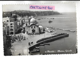 Campania-napoli-procida Marina Grande Animata Bella Veduta Dall'alto Piazza Persone Porticciolo Chiesa Primi Anni 50 - Other & Unclassified