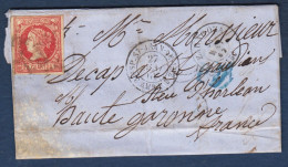 Cachet D'entrée 3 ESP. St JEAN DE LUZ 3 AMB . F  Sur Lettre De Zaragoza - Entry Postmarks