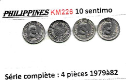PHILIPPINES  Réforme Coinnage, 10 Sentimo, Baltasar KM 226, Série Complète  4 Pièces 1979 à 82  TTB - Filippine