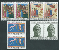 Italia 1965; Dante Alighieri, Anniversario Della Nascita. Serie Completa In Coppie. - 1961-70: Mint/hinged