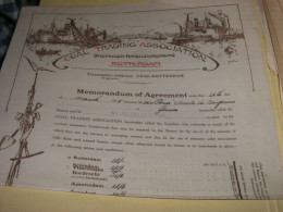 DOCUMENTO 1924 MEMORANDUM OF AGREEMENT COAL TRADING ASSOCIATION - Documents Historiques