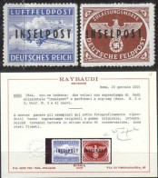 EGEO - OCCUPAZIONE TEDESCA SOPRASTAMPA INSELPOST DI RODI - SASSONE N.2 + 3 (1.800 E) - **MNH - 1944 - EXPERT - Egée