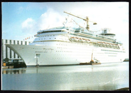 Sovereing Of The Seas Saint-Nazaire  "Bonne Année" Carte Offerte Et Découpée Dans Une Revue - Paquebots