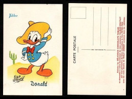 CARTE POSTALE ILLUSTRATEUR - WALT DISNEY - DONALD - SÉRIE PETER PAN - PUBLICITÉ POUR LE CHOCOLAT TOBLER - Andere & Zonder Classificatie