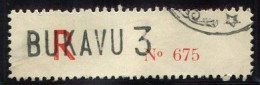 Congo Bukavu 3 Etiquette De Recommandé Type 2Ad/R-O/B (grande Griffe Majuscule) Dent. 11 - Cartas & Documentos