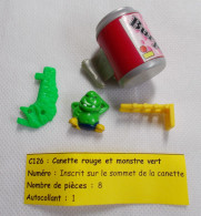 Kinder - Canette Rouge Et Monstre Vert - C 126 - Sans BPZ - Steckfiguren