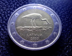 (!)  Lettland Latvia 2015 2 Euro Gedenkmünze Storch   Münze  Coin Circulated - Used - Latvia