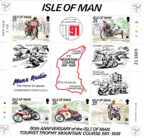 Man, 1991, 468/72 Block 15,  MNH **, 80 Jahre Tourist-Trophy-Bergkurs. - Man (Eiland)