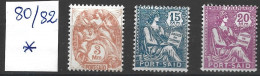 PORT SAÏD YT N° 80 / 82 Avec Charnière Série Types Blanc Et Mouchon 3Mm 15Mm 20Mm - Ungebraucht