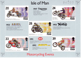 Man, 1993, 550/55Block 19,, MNH **,  Motorradsport: Fahrer Und Ihre Maschinen. Kleinbogen - Isle Of Man