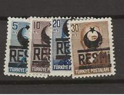 1951 MNH Turkye Dienst Mi 13-16  Postfris** - Francobolli Di Servizio