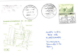 Estonia:FDC, Haapsalu Castle With Kuressaare Registered Cancellation, 1993 - Estonie