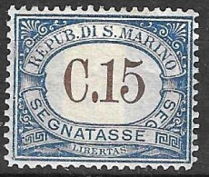 SAN MARINO -1939 - SEGNATASSE - C.15 - NUOVO MNH** ( YVERT TX 54- MICHEL PD 48 - SS  SG 55) - Portomarken