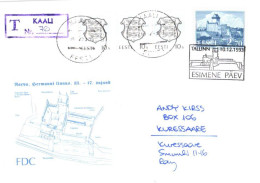 Estonia:FDC, Narva Castle With Kaali Registered Cancellation, 1993 - Estonia