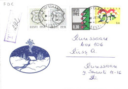 Estonia:FDC, Estonian-Finland Joint Issue For Friends With Kuressaare Registered Cancellation, 1993 - Estland