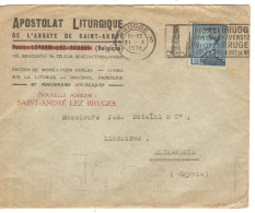 TP 430 S/L. Apostolat Liturgique Abbaye St.André Lophem Obl. Brugge 21/10/1938 + Flamme > Alexandrie Egypte C. D'arrivée - Cartas & Documentos