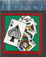 PLAYING CARDS - POKER - ROYAL FLUSH - CASINO - FRONT LABEL OF MATCHBOX  MADE JAPAN - Matchbox Labels