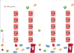 Great Britain S/A Smiler Sheet "In The Post" With Personalised With Blank Label - Sheets, Plate Blocks & Multiples