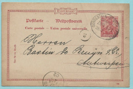 Postkarte, BAHNPOST GEROLSTEIN - ST VITH (EIFEL) ZUG 471 26/02/1902 - Cartes Postales