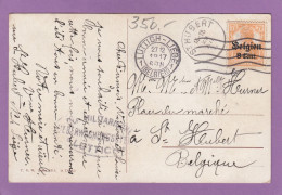 CARTE POSTALE DE LIEGE POUR ST. HUBERT,CACHET DE CENSURE ALLEMAND,1917. - OC1/25 General Government