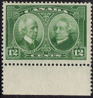 CANADA 1927 KGV 12c Green Confederation 60th Anniversary- Sir W.Laurier & Sir J A Macdonald SG272 MNH With Bottom Gutter - Usados