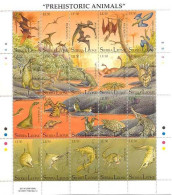 MTDR-BK1-032 MINT ¤ SIERRA LEONE - SHEET 20w  ¤ DINOSAURS - PREHISTORICS - PRÉHISTORIQUES - DINO'S - PREHISTORIE - Prehistóricos