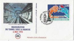 FDC YT 2880 - Tunnel Sous La Manche - Big Ben - Tour Eiffel - 1990-1999