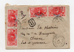 !!! COTE D'IVOIRE, LETTRE RECOMMANDEE D'ABIDJAN POUR BORDEAUX DE 1909 - Storia Postale