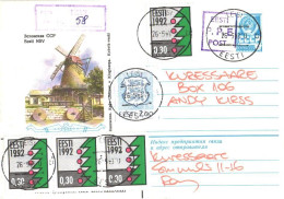 Estonia:Cover Leisi Registered Cancellation And P.P.E Cancellation, 1993 - Estonia