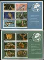 Angola 1999 Owl Animals Of World Wild Life Birds Sc 1063-64 Sheetlets MNH # 7611 - Monkeys