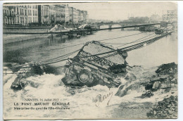 CPA Voyagé * NANTES 16 Juillet 1913 Le PONT MAUDIT ÉCROULÉ Vue Prise Du Quai De L'Ile Gloriette * Photo Postal - Nantes