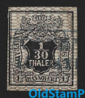 HANNOVER 1856 Mi.# 10 1/30Th / 1Sgr Gestempelt / Allemagne Alemania Altdeutschland Old Germany States - Hanover