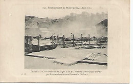 CPA 1914 BOMBARDEMENT DE PHILIPPEVILLE,Incendie Cantonnement 4e Cie,3e ZOUAVES Par Les Obus Du Croiseur Allemand  GOEBEN - Skikda (Philippeville)